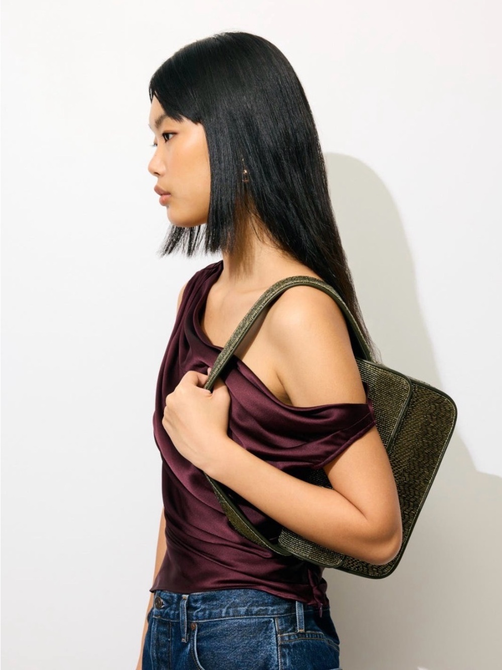 STAUD Tommy Beaded Bag Avocado - Picture 3 of 6